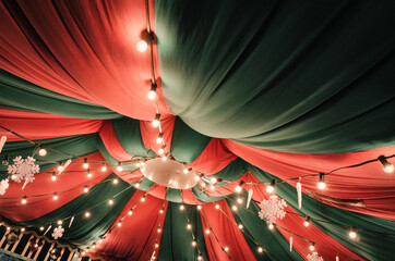 red and green circus tent