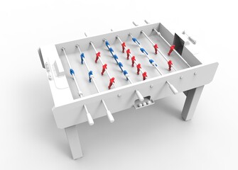 Fototapeta premium White Green Table Top Soccer 3D rendering