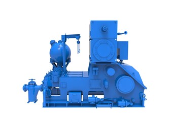 High pressure mud pump 3d rendering