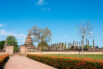 Wat Mahathat in Sukhothai Historical Park, Sukhothai, Thailand. It is part of the World Heritage Site - Historic Town of Sukhothai and Associated Historic Towns.