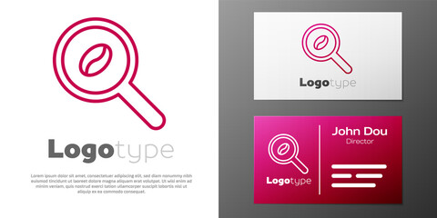Logotype line Selection coffee beans icon isolated on white background. Logo design template element. Vector Illustration.