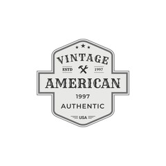 retro vintage badge logo design. Vector design element, classic style element, business sign, logos, identity, labels, badges and object, vector illustrations.