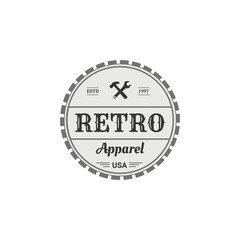 Fototapeta na wymiar retro vintage badge logo design. Vector design element, classic style element, business sign, logos, identity, labels, badges and object, vector illustrations.