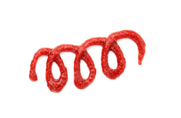ketchup lines isolated on a white background close-up