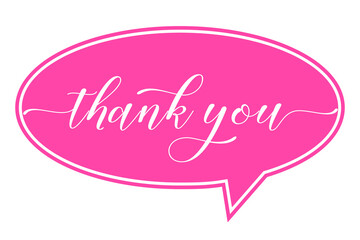 Fototapeta premium Thank you text on white background. Calligraphy lettering vector illustration
