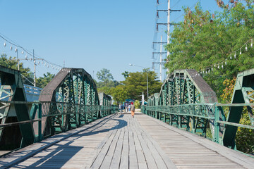 Pai Historical Bridge (Pai Memorial Bridge) in Pai, Mae Hong Son Province, Thailand. The memorial bridge was constructed in 1942 during World War II.