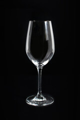 Empty Wine Glass Black Background