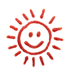 ketchup smile isolated on white background