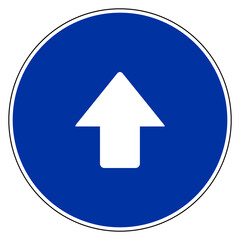 Pfeil nach oben und Verkehrsschild