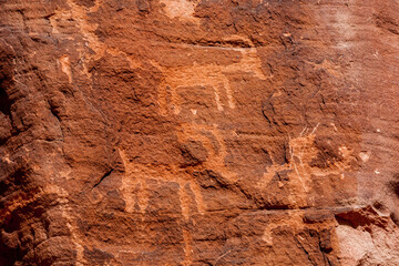 Ancient indian petroglyphs in the USA found in valley of fire also in green river