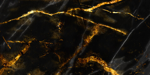 Monocolor alcohol ink marbling raster background. Liquid waves and stains. Black and gold abstract...