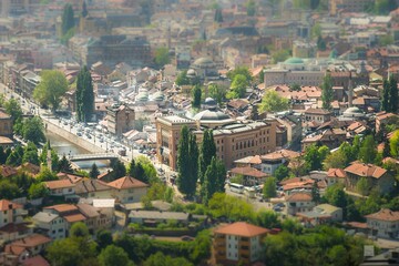 Fototapeta na wymiar aerial view of the city of sarajevo
