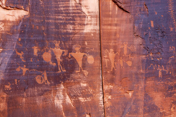 Ancient indian petroglyphs in the USA found in valley of fire also in green river