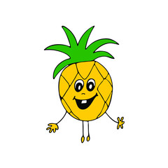 Vector pineapple for food design.