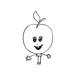 Vector apple for food design.