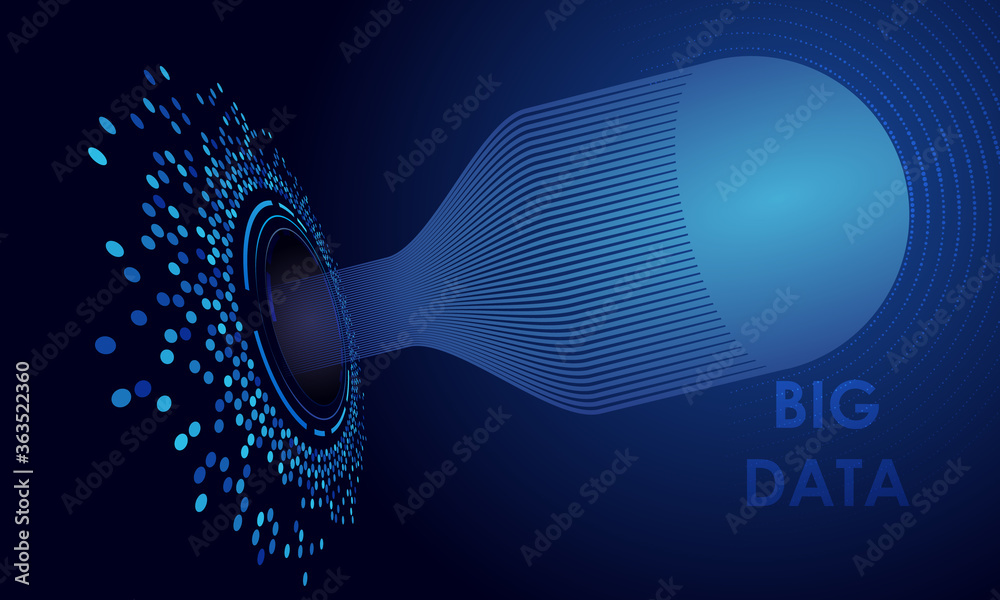 Poster abstract background with dots and circles. big data visualization.