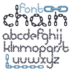 Vector font, trendy typescript can be used in poster creation. Lower case decorative letters created using metal connected chain link.