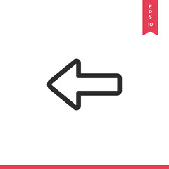 Left arrow icon vector. Arrow sign