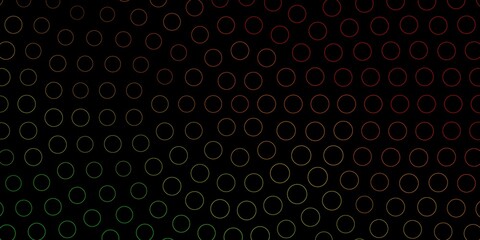 Fototapeta na wymiar Dark Green, Red vector background with spots. Modern abstract illustration with colorful circle shapes. New template for a brand book.