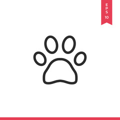 Paw icon vector. Pet sign