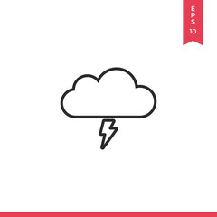 Storm icon vector. Cloud sign