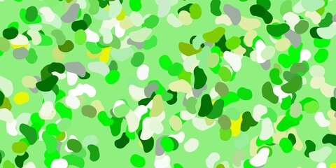 Light green, yellow vector pattern with abstract shapes.