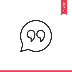 Quote icon vector. Speech sign