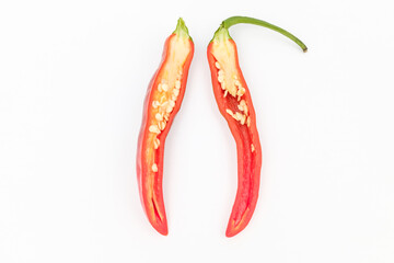 Red pepper on white background