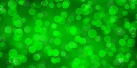 Light Green vector background with circles. Colorful illustration with gradient dots in nature style. Pattern for business ads.