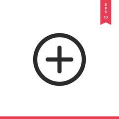 Obraz premium Plus icon vector. Add sign