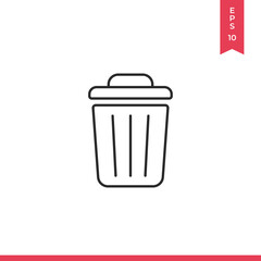 Trash can icon vector. Garbage sign
