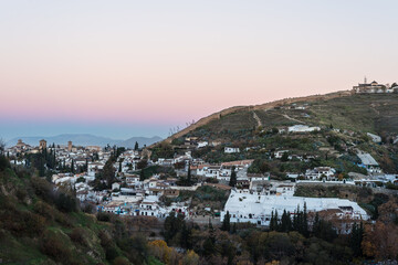 Sacromonte from Avellano Road in Granada, Spain.