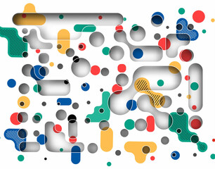 Seamless abstract pattern promotion dynamic geometric circle shapes. Pattern for cover design, poster, banner, card, greeting, business, decoration.