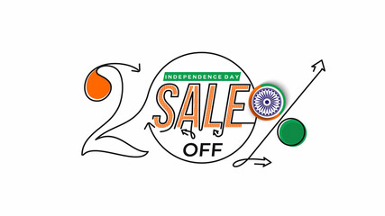 Independence Day 20% OFF Sale Discount Banner. Discount offer price. Vector Modern Banner Illustration.