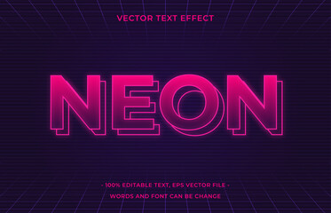 Neon editable text effect