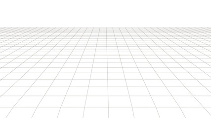 Vector perspective grid. Detailed lines on white background.
