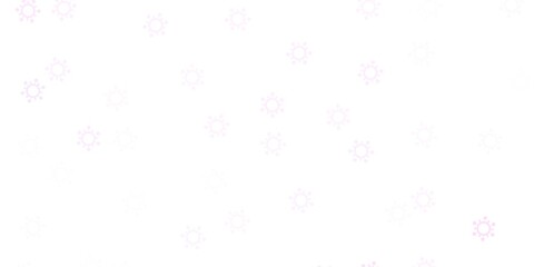 Light purple vector background with covid-19 symbols.