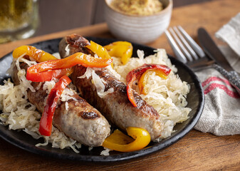 Grilled Bratwurst on a Plate