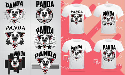 Panda Head Cartoon Mascot Vector Design - New Trendy T-Shirt  Design - Mega T Shirt Design Bundle. Anyone can use This Design Easily.