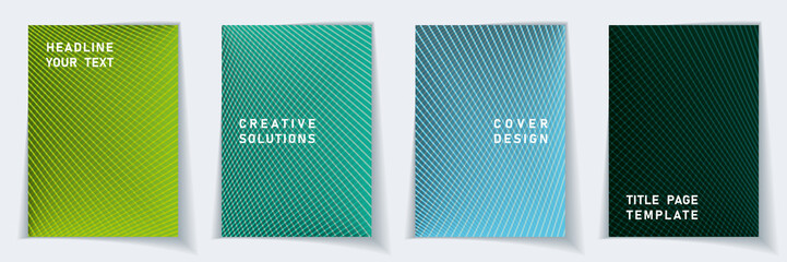Cover page simple layout vector design set. 