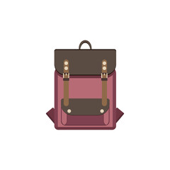 Backpack icon in cartoon flat style isolated on white background. Vector stock illustration