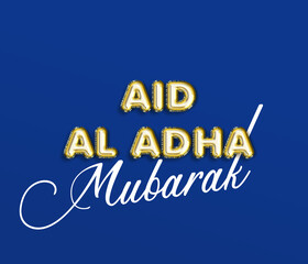 Eid Al Adha  modern Foil Balloons Text