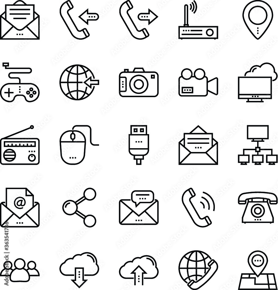 Wall mural Network and Communication Vector Icons 2