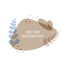 Vector abstract background in minimal style with leaves.Background with copy space for text.design templates for social media stories and bloggers.simple, stylish and minimal layout for invitations