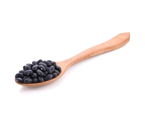 Black beans on white background