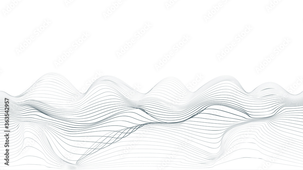 Fototapete Abstract flow lines background . Fluid wavy shape .Striped linear pattern . Vector illustration