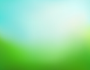 Abstract nature blurred background. Green gradient backdrop with sunlight. Ecology concept for your graphic design, banner or poster. Vector illustration.