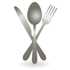 Cutlery - knife, fork and spoon. vector illustration