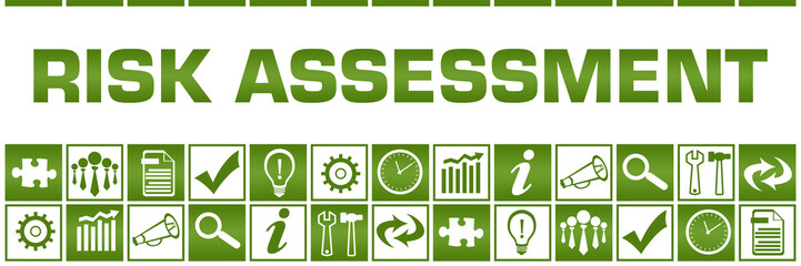 Risk Assessment Green White Box Grid Business Symbols 