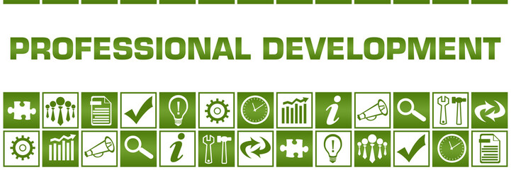 Professional Development Green White Box Grid Business Symbols 